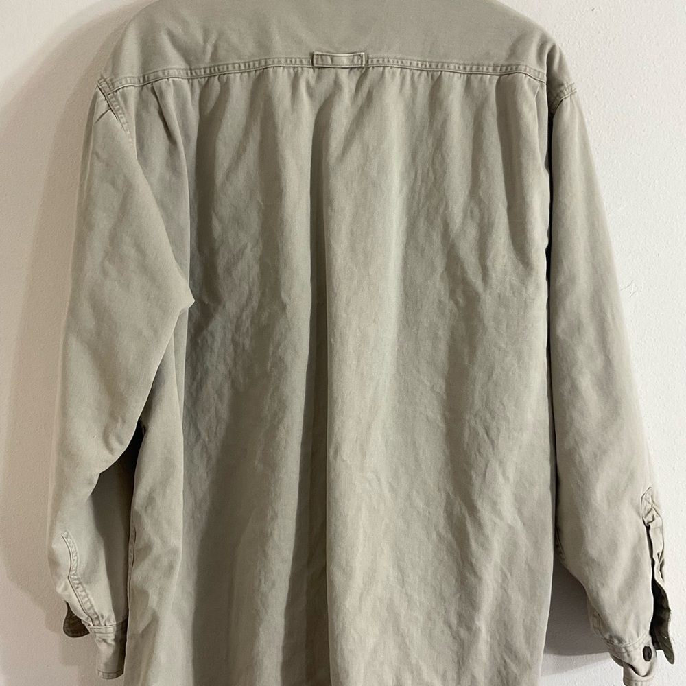Levi’s Mens Size XL Khaki Fleece Sherpa Lined Button Down Shacket Vintage 2013 - Picture 3 of 15